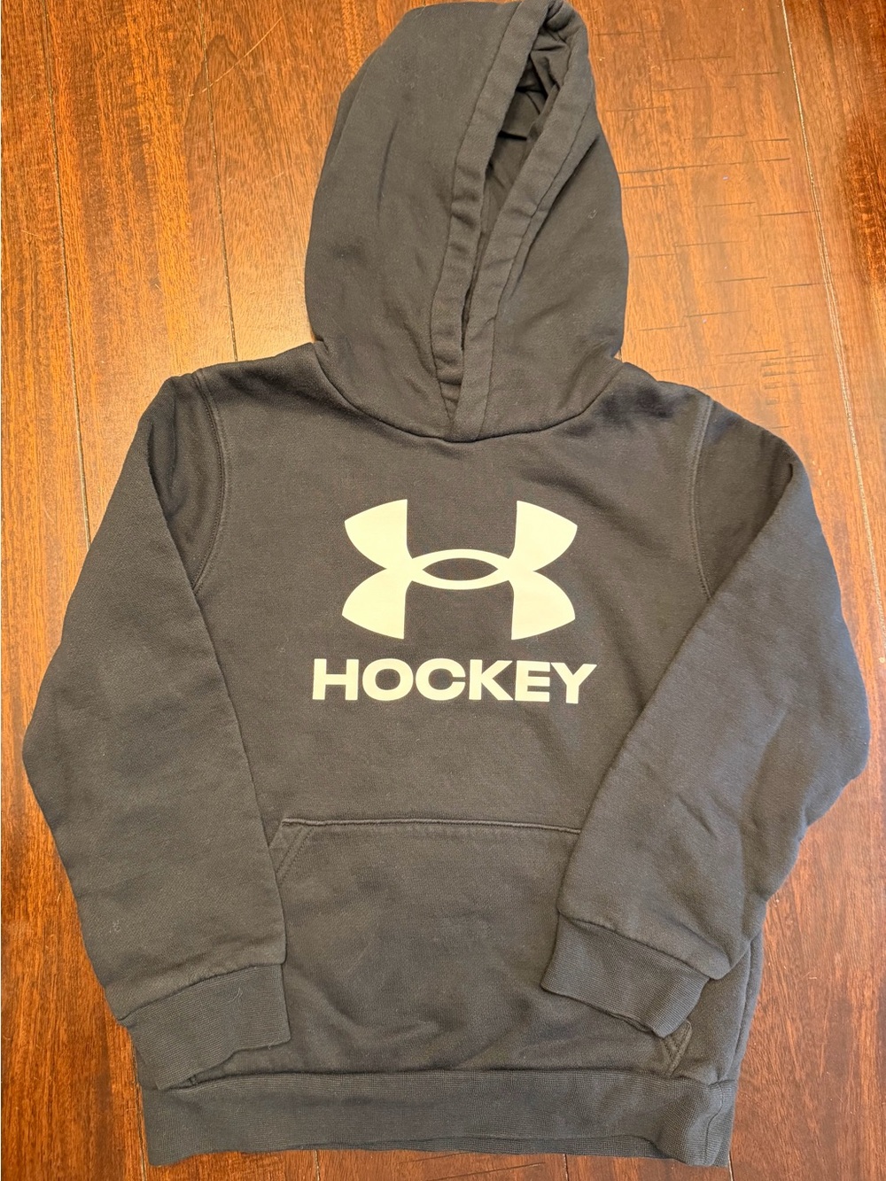 Under Armour Black Hoodie with White Logo 'HOCKEY' Graphic